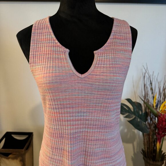 AE Casual Overall Mini Dress XL Women's Pink Multi Color Pre-owned - Picture 2 of 7